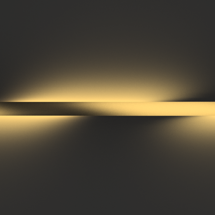 Rendering der gelb leuchtenden Raumlampe des Konzeptes.